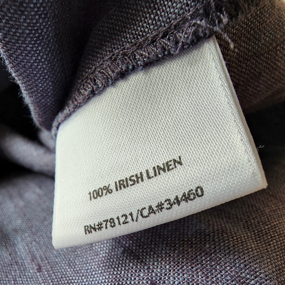Eileen Fisher Irish Linen jacket shirt pant set L large 12 purple blue NWOT - Picture 6 of 12
